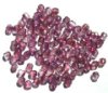 100 4mm Faceted Rainbow Dark Pink Firepolish Beads